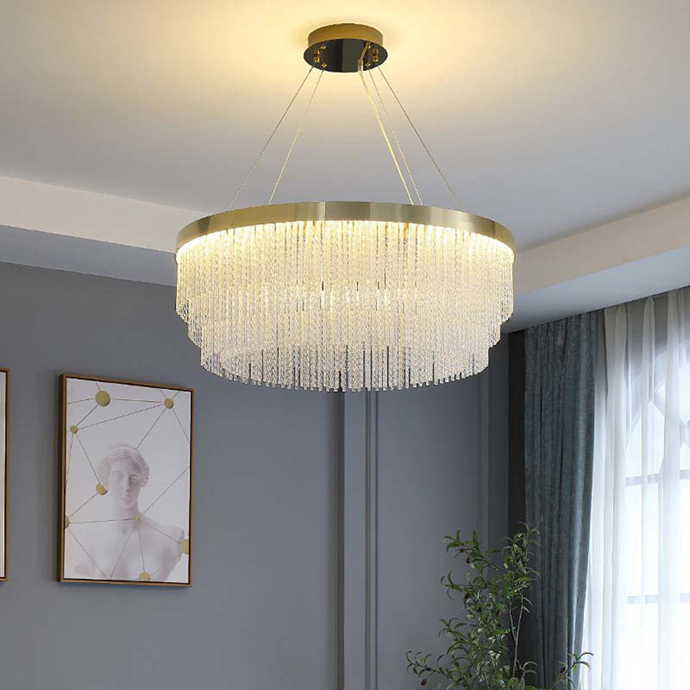 Colon Modern Ring Metal Pendant Light, Gold, Stainless steel
